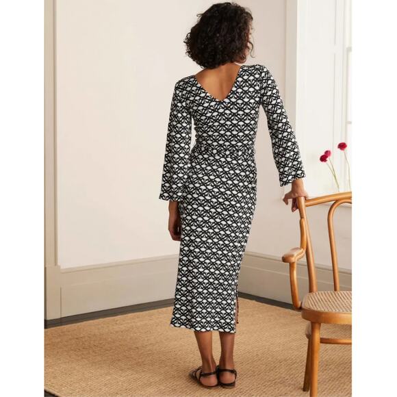 Boden Women's Black and White Amy Jersey Midi Dress Size Medium - Picture 3 of 14